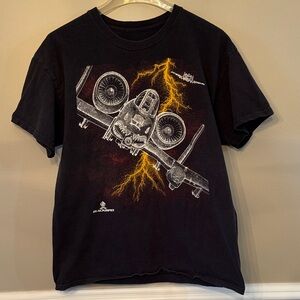 Black Graphic Airplane Tee Blackbird